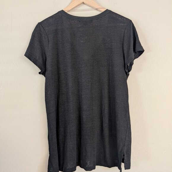 NWT Sanctuary Black Linen Relaxed Fit V-Neck Tee Casual‎ Comfy Minimal Layer M - Picture 8 of 8